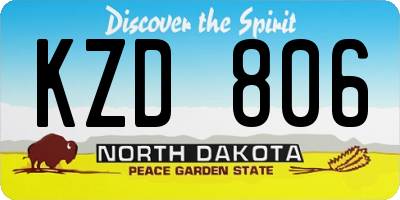 ND license plate KZD806