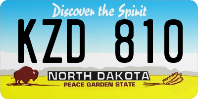 ND license plate KZD810
