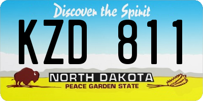 ND license plate KZD811