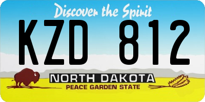 ND license plate KZD812