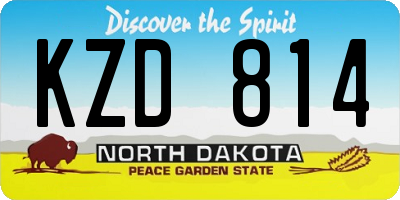 ND license plate KZD814