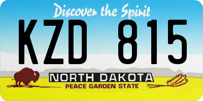 ND license plate KZD815
