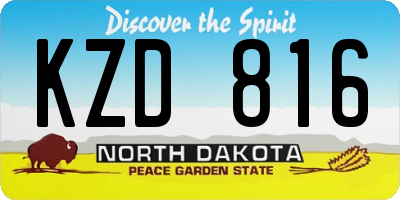 ND license plate KZD816