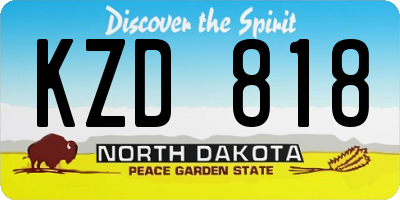 ND license plate KZD818