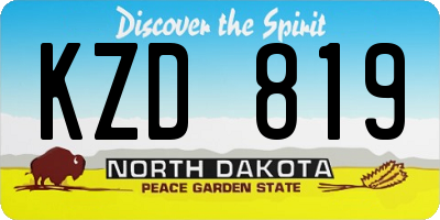 ND license plate KZD819