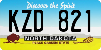 ND license plate KZD821