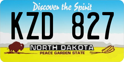ND license plate KZD827