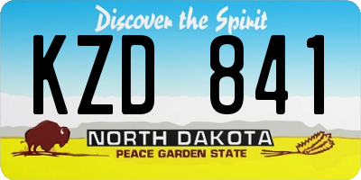 ND license plate KZD841