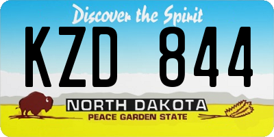 ND license plate KZD844