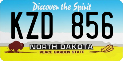 ND license plate KZD856
