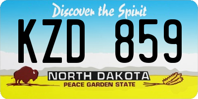 ND license plate KZD859