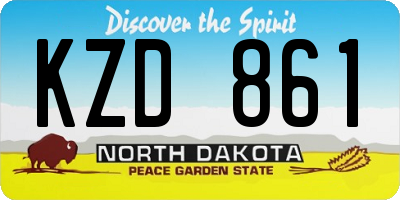 ND license plate KZD861