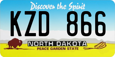 ND license plate KZD866