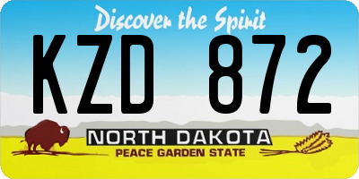 ND license plate KZD872