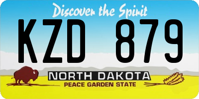 ND license plate KZD879