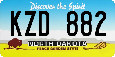 ND license plate KZD882