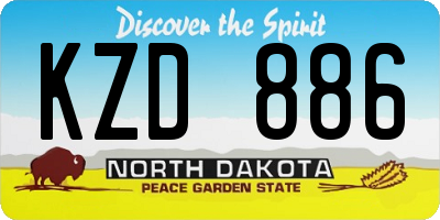ND license plate KZD886