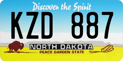ND license plate KZD887