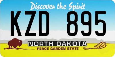 ND license plate KZD895