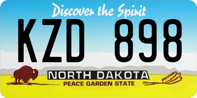 ND license plate KZD898