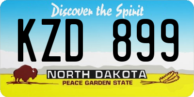 ND license plate KZD899