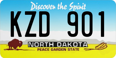 ND license plate KZD901