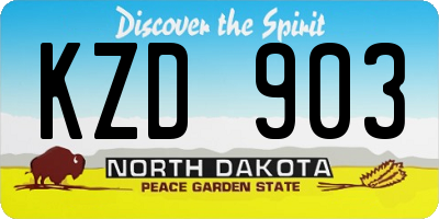 ND license plate KZD903