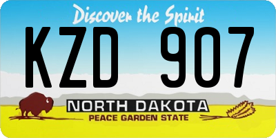 ND license plate KZD907