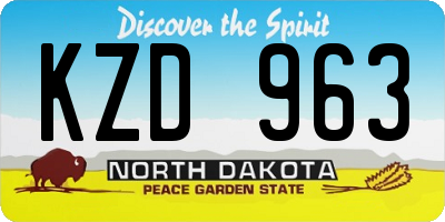 ND license plate KZD963