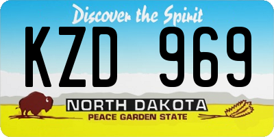 ND license plate KZD969