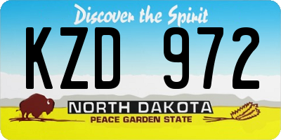 ND license plate KZD972