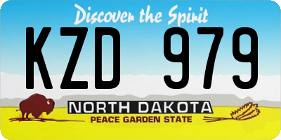 ND license plate KZD979