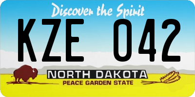 ND license plate KZE042