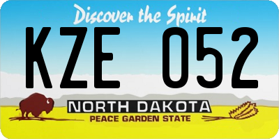 ND license plate KZE052
