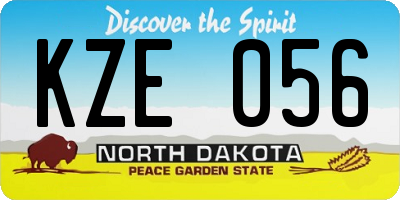 ND license plate KZE056