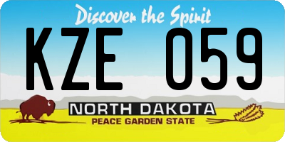 ND license plate KZE059