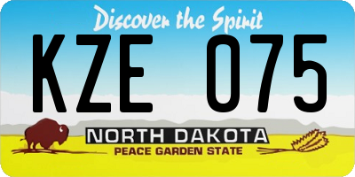 ND license plate KZE075
