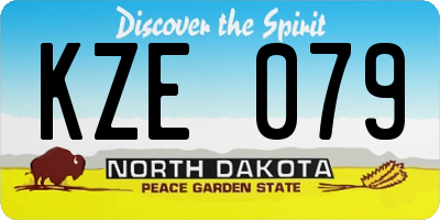ND license plate KZE079