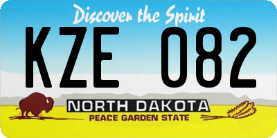ND license plate KZE082