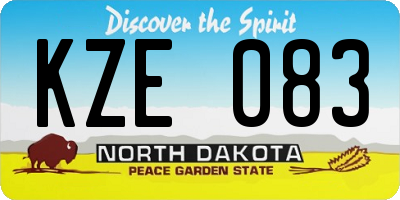 ND license plate KZE083
