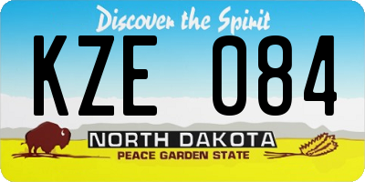 ND license plate KZE084