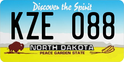 ND license plate KZE088