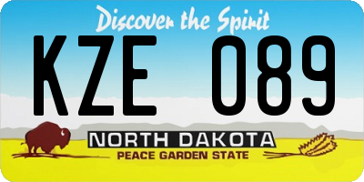 ND license plate KZE089