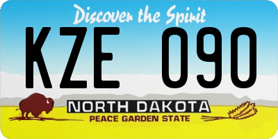 ND license plate KZE090