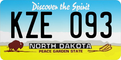 ND license plate KZE093