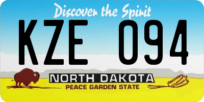 ND license plate KZE094