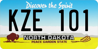 ND license plate KZE101