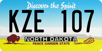 ND license plate KZE107