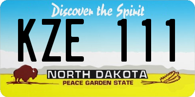 ND license plate KZE111