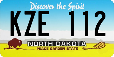 ND license plate KZE112